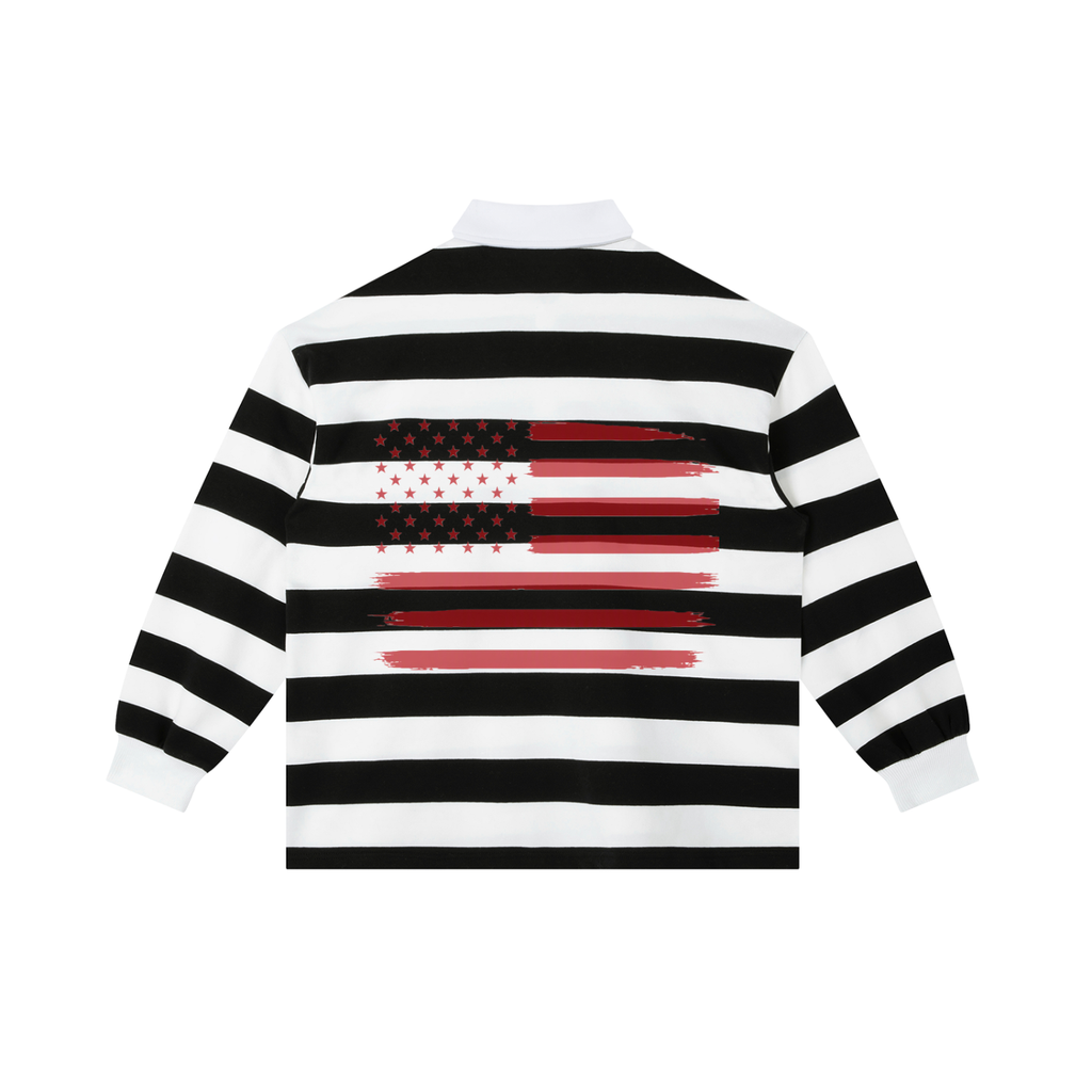 Color Block Stripe Polo Shirt