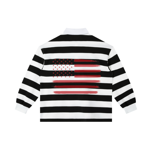 Color Block Stripe Polo Shirt