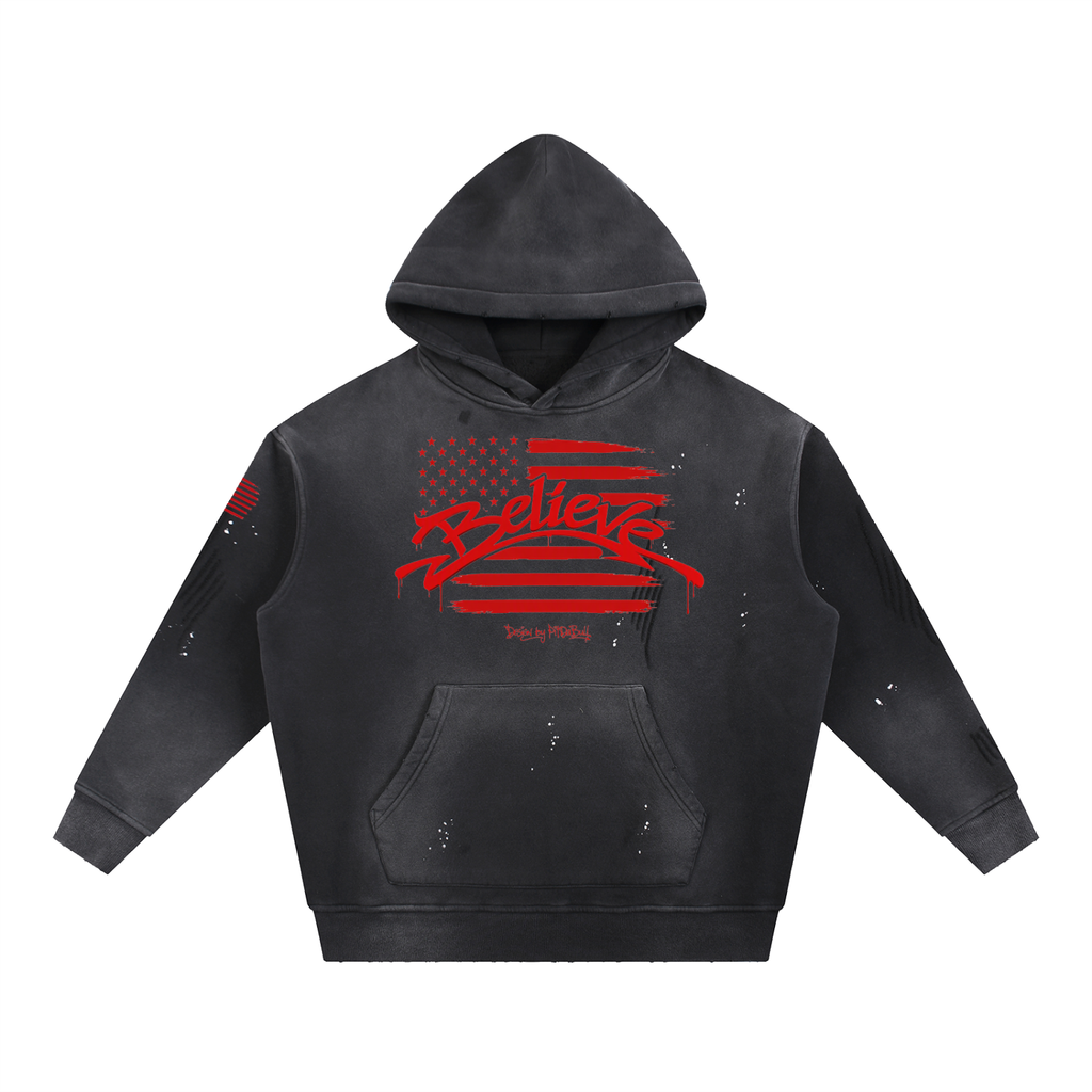 Believe Frayed Hoodie