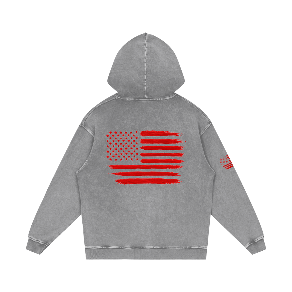 Snow Washed Loose Cotton Hoodie