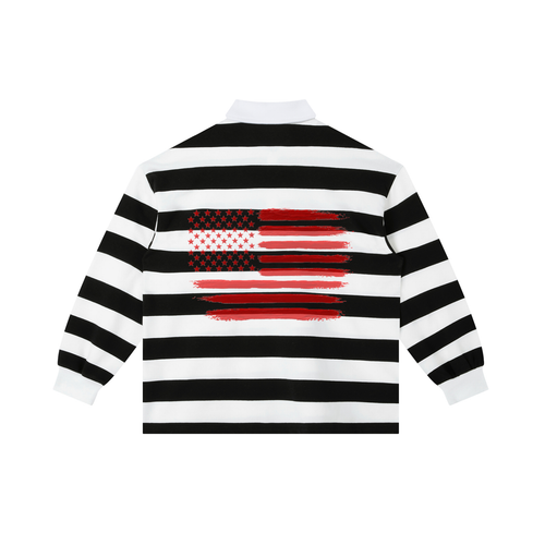 Color Block Stripe Polo Shirt