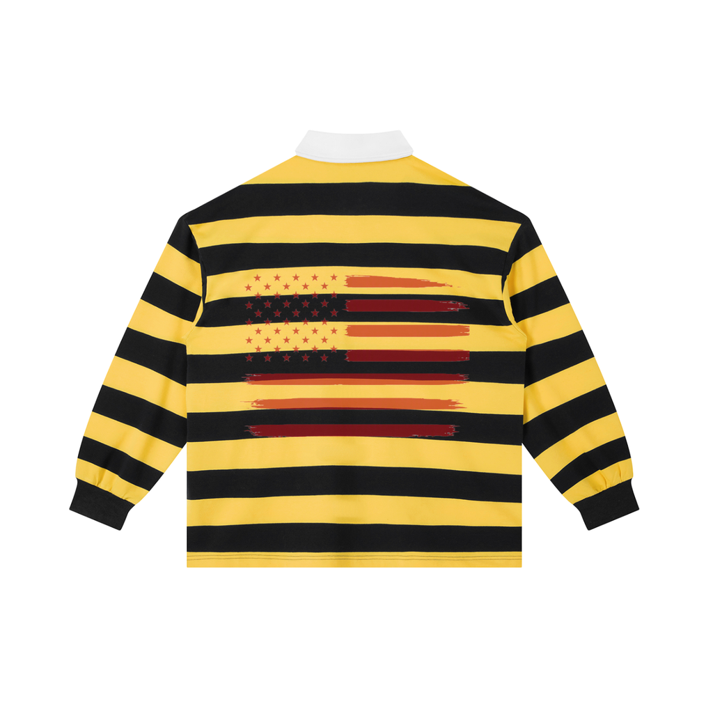 Color Block Stripe Polo Shirt